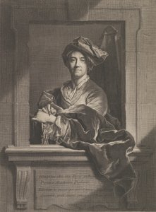 Porträtt av Hyacinthe Rigaud, 1721. av Pierre Imbert Drevet