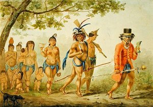 En stammarsch, ca 1839 (akvarell på papper) av Pierre J. Benoit