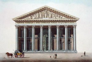 Palais Academique i Gent, från "Val av de mest framstående monumenten, byggnaderna och husen i kungariket Nederländerna" av Pierre Jacques Goetghebuer, graverad av L. Roelandt, publicerad 1827 (akvatint)