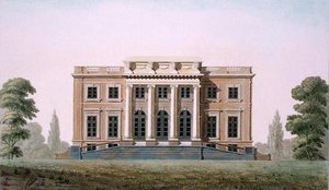 Chateau of Wannegem nära Oudenaarde, från "Val av de mest anmärkningsvärda monumenten, byggnaderna och husen i kungariket Nederländerna" av Pierre Jacques Goetghebuer, publicerad 1827 (akvatint) (se även 189235)