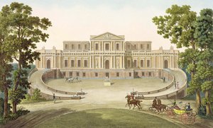 Paviljongen i Haarlem, ur "Choix des Monuments, Edifices et Maisons les plus remarquables du Royaume des Pays-Bas" av Pierre Jacques Goetghebuer, publicerad 1827 (akvatint)