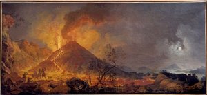 Vesuvius utbrott i Neapel Målning av Pierre-Jacques (Pierre Jacques) Volaire (Le chevalier volaire) (1729-1802) 1700-talets Le Havre, Musee des Beaux Arts