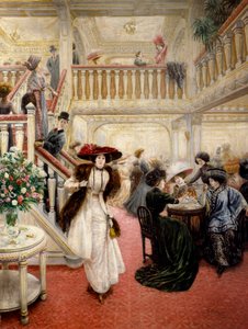Bra tid: "Det stora caféet". Målning signerad P. Poitevin (troligen Pierre-Jean Poitevin av Pierre Jean Poitevin