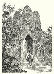 Angkor-Thoms norra port (gravyr)