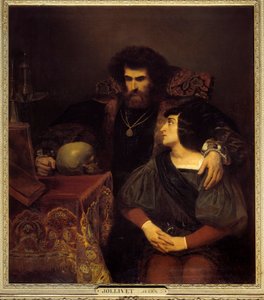 Lara Scene från Lord Byrons "Lara"-låt I. Painting (Vanite) av Pierre Jules Jollivet (1794-1871) 1800-talets sön. 1,3x1,1 m av Pierre Jules Jollivet