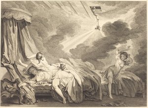 Fyrverkerierna av Pierre Laurent Auvray after Jean Honoré Fragonard