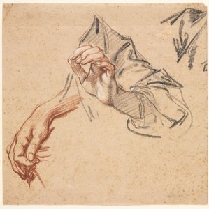 Study of Hands recto, Sketch of a Hand verso, 1700-talet.