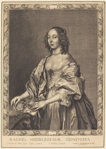 Rachel, grevinna av Middlesex av Pierre Lombard after Sir Anthony van Dyck