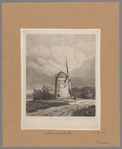 Utsikt över Steenenmolen eller Rembrandts väderkvarn i Koudekerk aan den Rijn Rembrandts väderkvarn i Koukerk (titel på objekt)