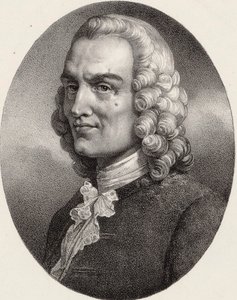 Porträtt av kompositören Jean-Philippe Rameau 1683-1764. av Pierre Louis Henri Grevedon