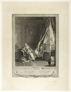 The Boudoir, från Monument du Costume Physique et Moral de la fin du Dix-huitième siècle av Pierre Maleuvre
