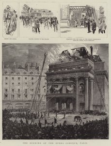 Brännandet av Opera Comique, Paris av Pierre Mejanel
