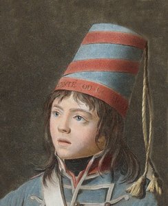 Joseph Bara (1779-1793) - Joseph Bara eller Barra (1780-1793) är ett hjältebarn från den franska revolutionen som kämpade i Vendee för republiken. Gravyr av Pierre Michel Alix (1762-1817)