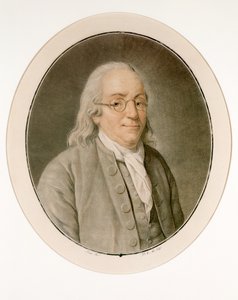 Porträtt av Benjamin Franklin i Glasögon