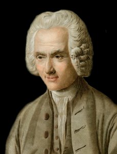 Porträtt av Jean-Jacques Rousseau - Porträtt av Jean Jacques Rousseau (1712-1778) Graverad av Pierre Michel Alix