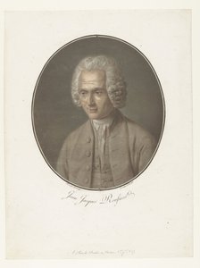 Porträtt av Jean-Jacques Rousseau Jean-Jacques Rousseau (titel på objekt) Collection of Great Men (serietitel) av Pierre Michel Alix