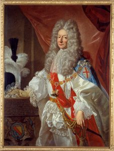 Porträtt av Antonin Nompar de Caumont, hertig av Lauzun (1633-1723) marechal av Frankrike och make till Grande Mademoiselle, hertiginna av Montpensier Målning av Pierre Mignard (1612-1695) La Rochelle från 1600-talet, musee des Beaux Arts - Portra Mignard