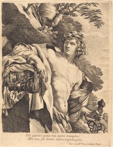 David med Goliats huvud av Pierre Mignard I after Simon Vouet
