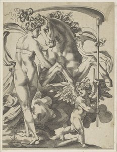Saturnus och nymfen Philyra av Pierre Milan