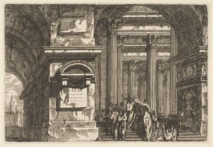 Begravningsscen i ett tempel, ca. 1760.