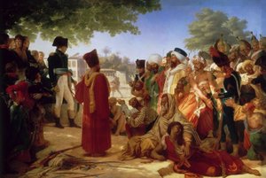 Franska:  Bonaparte gör nåd åt revoltörerna i Kairo 23. Oktober 1798 Napoleon Bonaparte benådar rebellerna i Kairo den 23 oktober 1798 av Pierre Narcisse Guerin