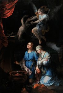Tobies historia "" Första bröllopsnatten för Tobie och Sarra (Sarah, Sara)" (olja på duk)