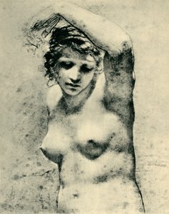 Naken kvinna som höjer en arm, c1800, 