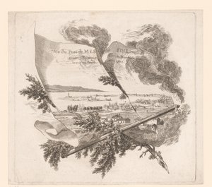 Zicht op de haven van Messina Utsikt över hamnen i Messina ritad före tidpunkten för jordbävningen anlände i februari 1783. (titel på objektet) av Pierre Philippe Choffard (attributed to)