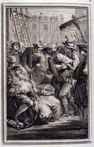 Belphegor - i ""Berättelser och noveller på vers"" av Jean La Fontaine. 1776. Illustration av P.P. Choffard.