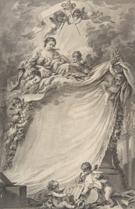 Diplom av frimurarna i Bordeaux, efter François Boucher, 1766. av Pierre Philippe Choffard