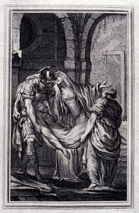 Matronen i Efesos - i "" Sagor och noveller på vers"" av Jean La Fontaine. 1776. Illustration av P.P. Choffard.