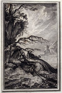 Fästmö till kungen av Garbe - i "" Sagor och nyheter på vers "" av Jean La Fontaine. 1776. Illustration av P.P. Choffard. av Pierre Philippe Choffard
