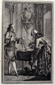 Le Gascon straffas - i "Tales et nouvelles en vers" av Jean La Fontaine. 1776. Illustration av P.P. Choffard. av Pierre Philippe Choffard