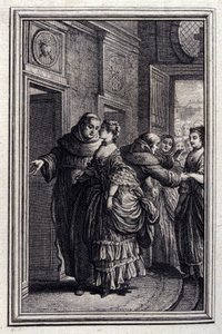 Les Freres de Catalunya - i "" Sagor och noveller på vers "" av Jean La Fontaine. 1776. Illustration av P.P. Choffard. av Pierre Philippe Choffard