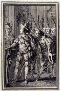Mona Lisa - i ""Berättelser och noveller på vers"" av Jean La Fontaine. 1776. Illustration av P.P. Choffard. av Pierre Philippe Choffard