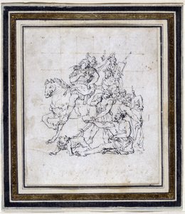 Förberedelseteckning av Pierre Puget (1620-1694) för "Alexandre och Diogene" (bläck på papper, penna) av Pierre Puget
