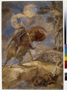 Skiss över "" Achilles Education av Kentauren Chiron" av Pierre Puget