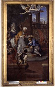 The Bapteme of Clovis I (465-511), 25 december 496, av Saint Remi, eveque of Reims (olja på duk) av Pierre Puget