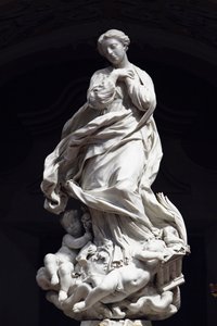Den obefläckade avlelsen, Santa Maria Immaculate placerad på altaret i det scenografiska kapellet 1669-70 (marmor) av Pierre Puget