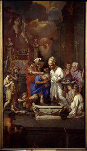 Konstantins dop (Konstantin I den store, 270-337). Målning av Pierre Puget (1620-1694) av Pierre Puget