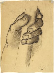 Teckning av en hand som håller en stång av Pierre Puvis de Chavannes