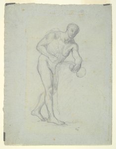 Naken figur med en kolv av Pierre Puvis de Chavannes