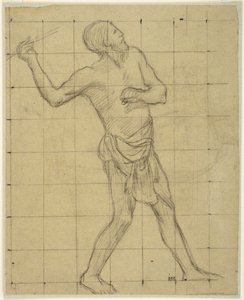 Picardisk spjutkastare, studie för Pro Patria Ludus, Amiens, Musée de Picardie av Pierre Puvis de Chavannes