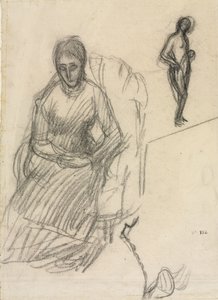 Studie av Madame Marie Cantacuzène, Studie av stående kvinnlig naken, ca. 1883. av Pierre Puvis de Chavannes