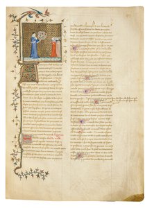 Sida från "The Properties of Things" av engelsmannen Bartholomew i den franska översättningen av Jean Corbechon, ca 1390