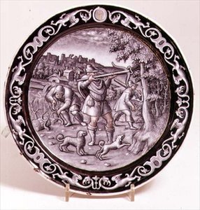 Limoges tallrik, en av set om 12 som visar årets månader