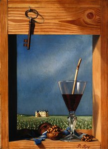 Ett glas vin framför ett slott; Verre de vin devant un chateau