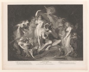 Titania och Botten omgiven av figurer shakspeare. Midsommarnattsdröm (titel på objekt) av Pierre Simon (II)