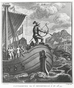 Pantagruel dödar Physeter, illustration från "Gargantua and Pantagruel", av François Rabelais