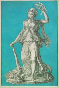 Frihet. Etsning på blå bakgrund av Pierre Thomas Le Clerc